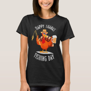 Happy Friendsgiving Turkey Friends Giving Fishing T-Shirt