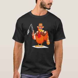 Happy Friendsgiving Turkey Friends Giving Fishing T-Shirt