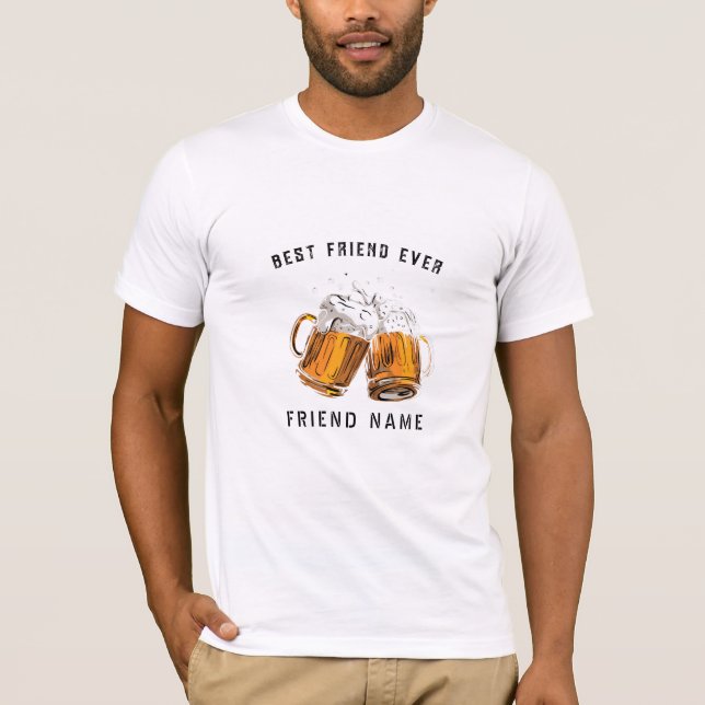 Happy Friendship Day Best Friend Ever beer Glass T-Shirt (Front)