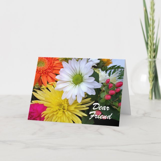 Happy Friendship Day Flower Arrangement Card (Front)