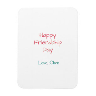 Happy friendship day red blue love name friends fo magnet