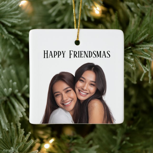 Happy Friendsmas Custom Photo Christmas Ornament (Tree)