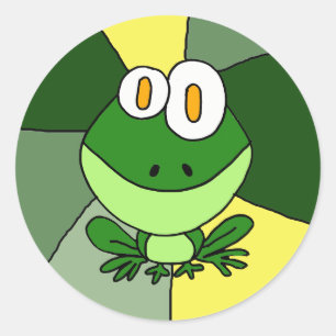 Happy Frog Art Classic Round Sticker