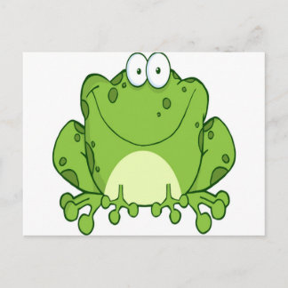 Happy Frog Cartoon Character Postcard