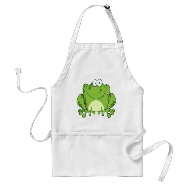 Happy Frog Cartoon Character Standard Apron (Front)