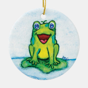 Happy Frog Ceramic Ornament