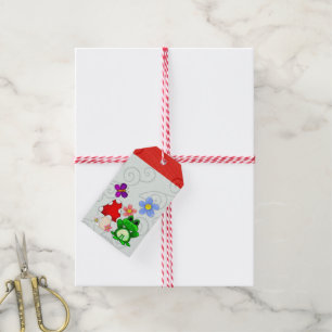 Happy Frog In Spring BIRTHDAY BLANK Gift Tags