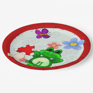 Happy Frog In Spring BIRTHDAY Paper Plate