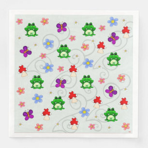 Happy Frog In Spring Napkin