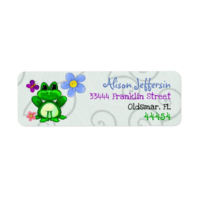 Happy Frog In Spring RETURN ADDRESS Label (Front)