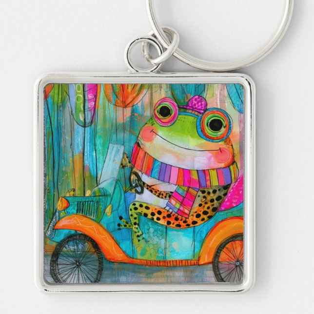 Happy Frog Joyful Roadside Adventure Key Ring (Front)
