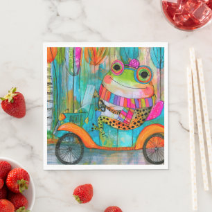 Happy Frog Joyful Roadside Adventure Napkin