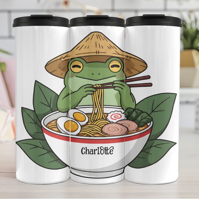 Happy Frog: Ramen Feast, Asian Hat Thermal Tumbler (Creator Uploaded)
