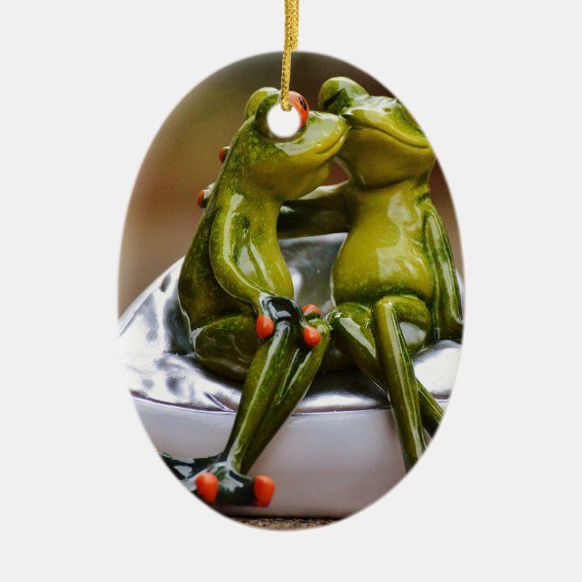Happy Frogs Ceramic Tree Decoration (Front)