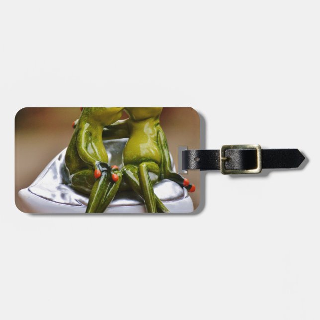 Happy Frogs Luggage Tag (Front Horizontal)
