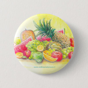 Happy fruits 6 cm round badge