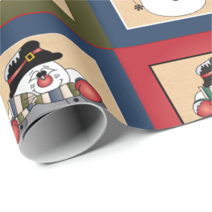 Happy Fun Snowmen   Christmas Wrapping Paper
