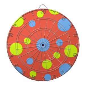 Happy Funky Yellow Blue Bubbles Dartboard