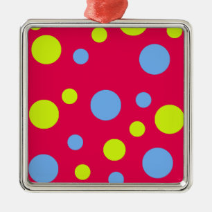 Happy Funky Yellow Blue Bubbles Metal Tree Decoration