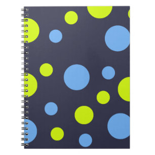 Happy Funky Yellow Blue Bubbles Notebook