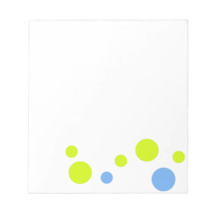 Happy Funky Yellow Blue Bubbles Notepad