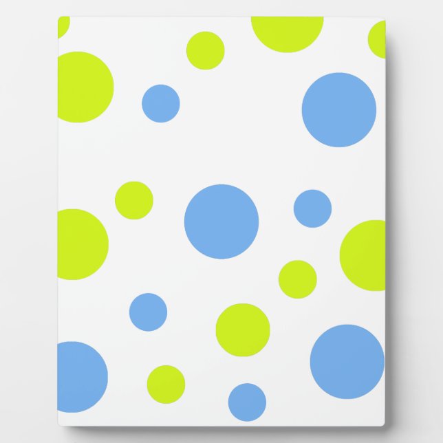 Happy Funky Yellow Blue Bubbles Plaque (Front)