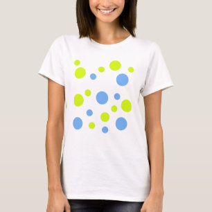 Happy Funky Yellow Blue Bubbles T-Shirt