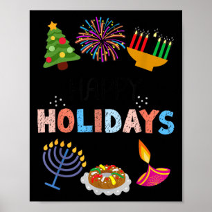 Happy Funny Holidays Diwali Kwanzaa Hanukkah Chris Poster