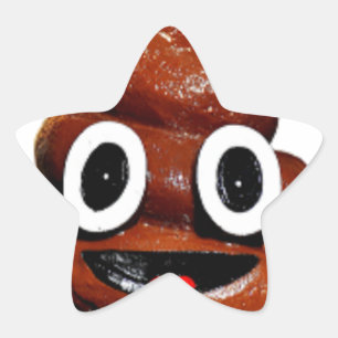 happy funny poop emoji star sticker