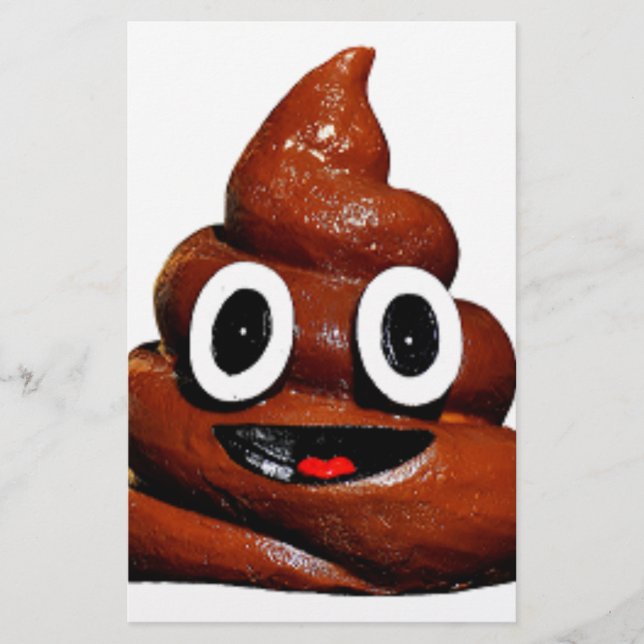 happy funny poop emoji stationery (Front)