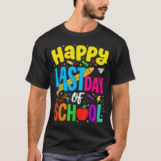 Happy Funny Retro Teacher Student Summer Last Day T-Shirt