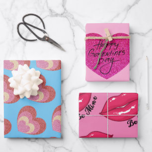 Happy Galantines And Valentines Day Wrapping Paper Sheet