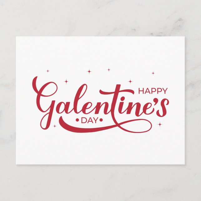 Happy Galentine’s Day calligraphy lettering Postcard (Front)