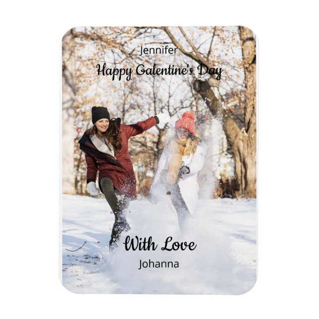 Happy Galentine’s Day Custom Photo - Best Friends Magnet (Vertical)