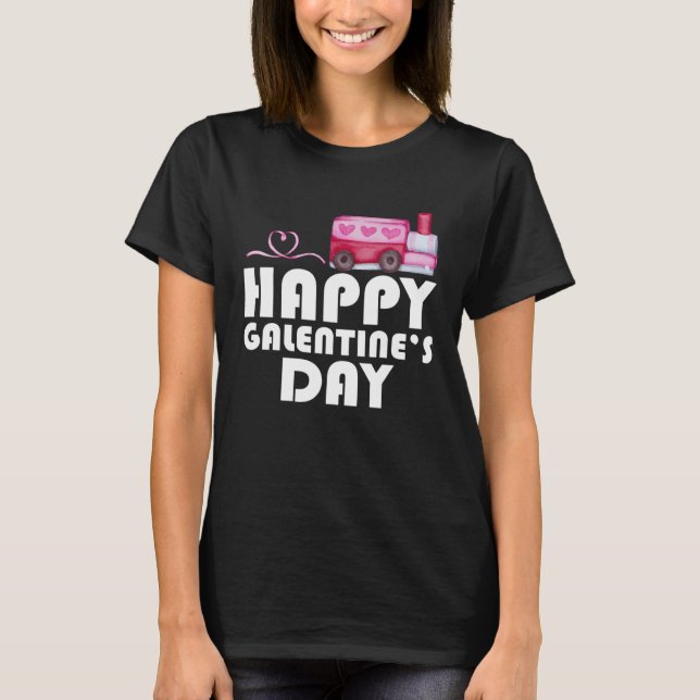 Happy Galentine s Day Cute Heart  Girl Galentine G T-Shirt (Front)