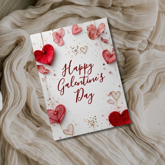 Happy Galentine’s Day Elegant Heart Floral Card (Creator Uploaded)