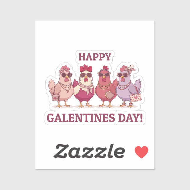 Happy Galentines Day Chicken Squad Cute Funny Hens (Sheet)