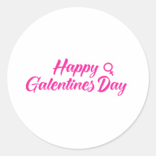 Happy Galentines day Classic Round Sticker