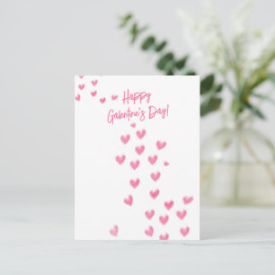 Happy Galentine's Day Cute Pink Hearts  Postcard