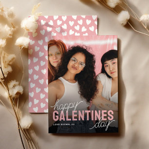 Happy Galentines Day Friends Photo Holiday Card