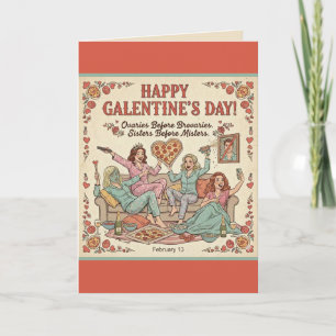 Happy Galentine's Day Greeting, Four Girlfriends Card