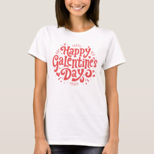 Happy Galentine's Day groovy retro 80s T-Shirt