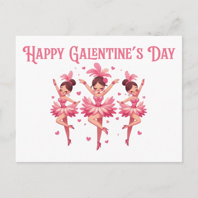 Happy Galentine's Day Holiday Postcard (Front)