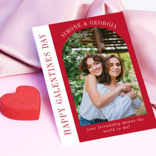 Happy galentines day modern friendship valentines holiday card