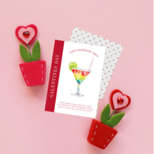 Happy galentines day modern friendship valentines holiday card