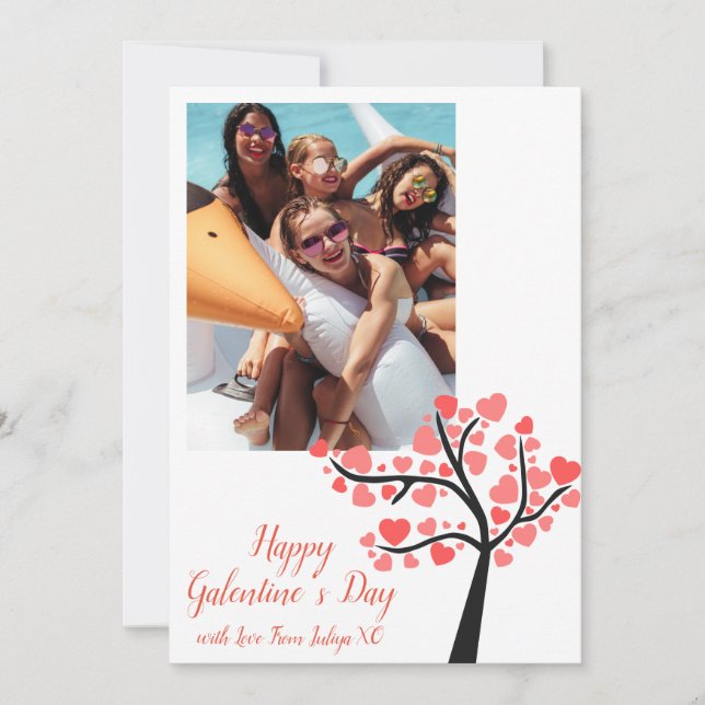 Happy Galentine's Day photo Holiday Card (Front)