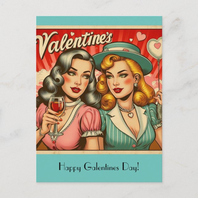 Happy Galentines Day Postcard (Front)