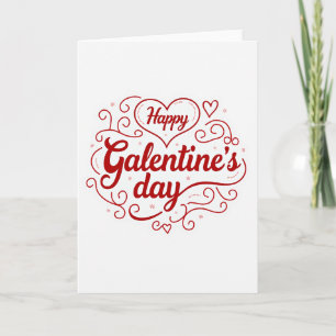 Happy Galentines Day Swirl Card