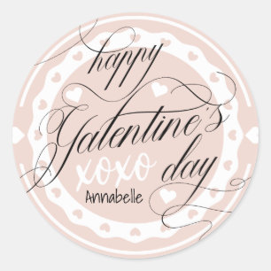 Happy Galentine's Day XOXO  Classic Round Sticker