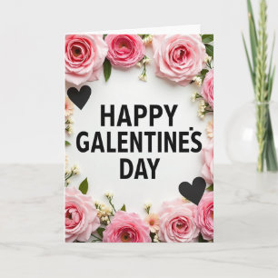 Happy Galentines Floral Heart Card
